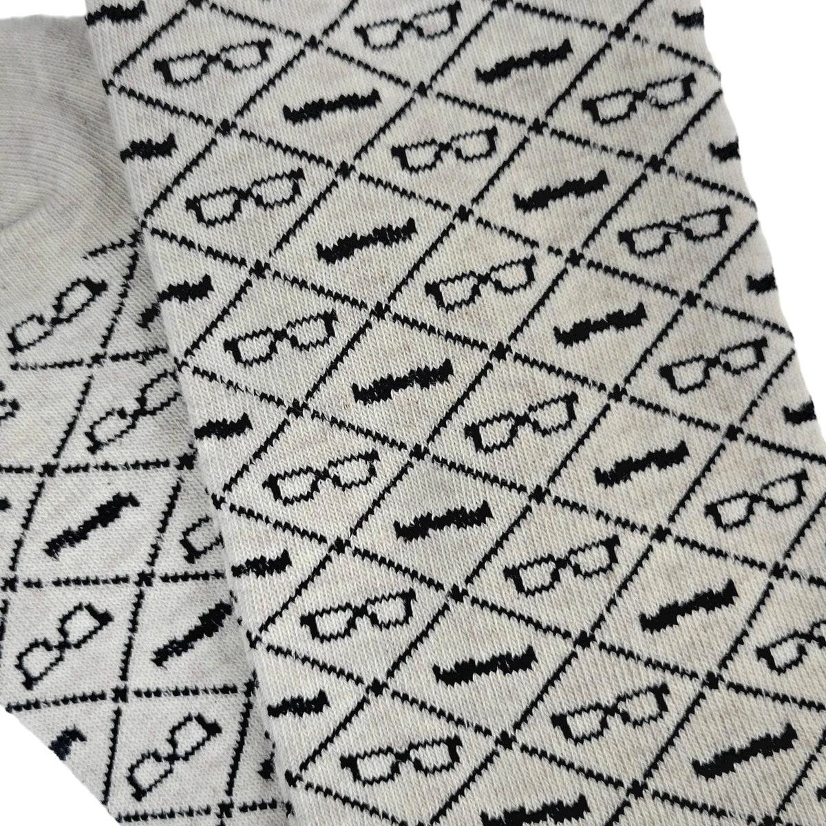 Mustaches and Glasses Argyle Pattern Socks (Adult Large - Men's Shoe Sizes 8-12), MustacheArgyleLg