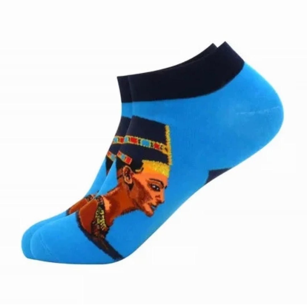 Nefertiti Famous Art Socks Ankle Socks, NefertitiAnkleLg