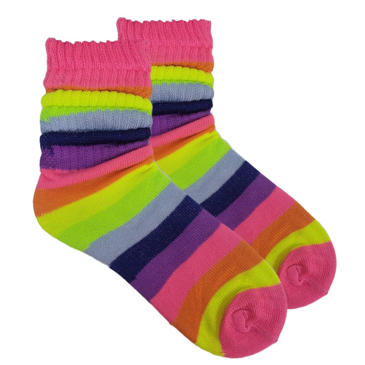 Neon Rainbow Slouch Socks (Adult Medium), NeonSlouchMD