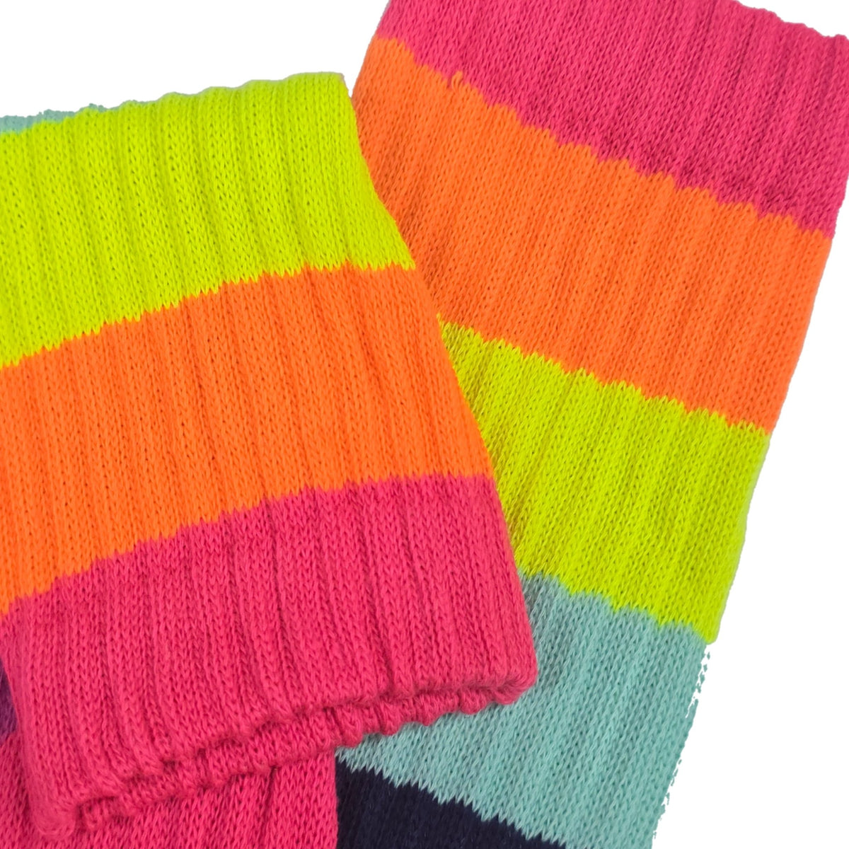 Neon Rainbow Slouch Socks (Adult Medium) - Heavyweight, RainbowSlouchMd