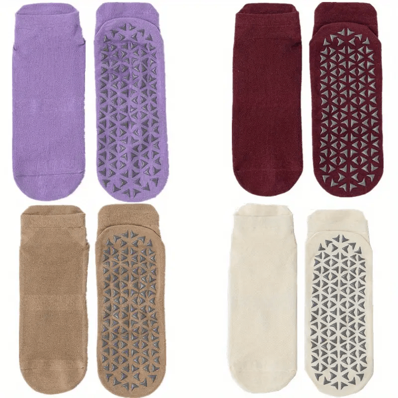Non-Slip Fitness Ankle Socks from the Sock Panda (Adult Medium - Women's Shoe Sizes 5-10), PurpleNoSlip