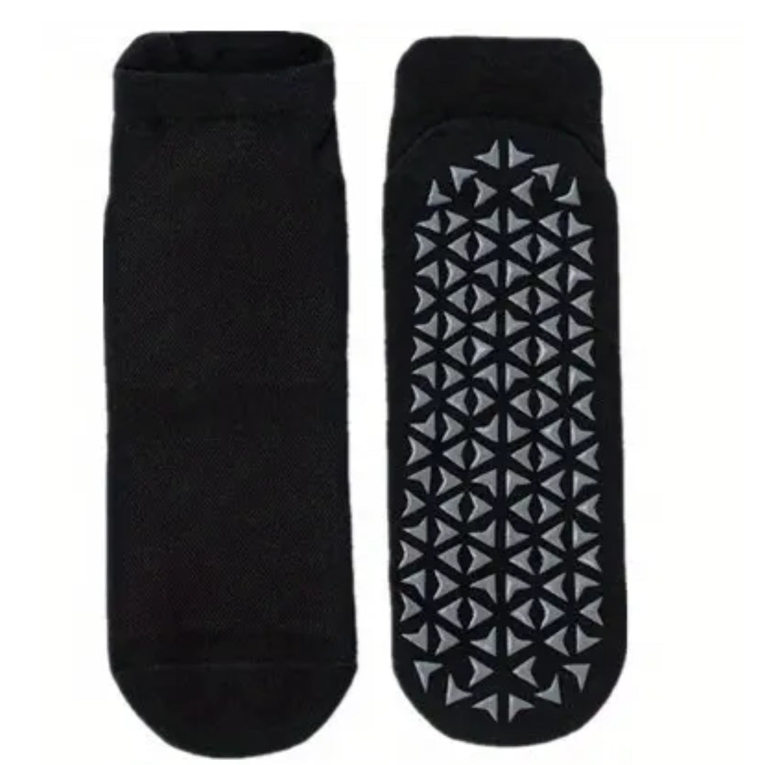 Non-Slip Fitness Ankle Socks from the Sock Panda (Adult Medium - Women's Shoe Sizes 5-10), NonSlipBlack