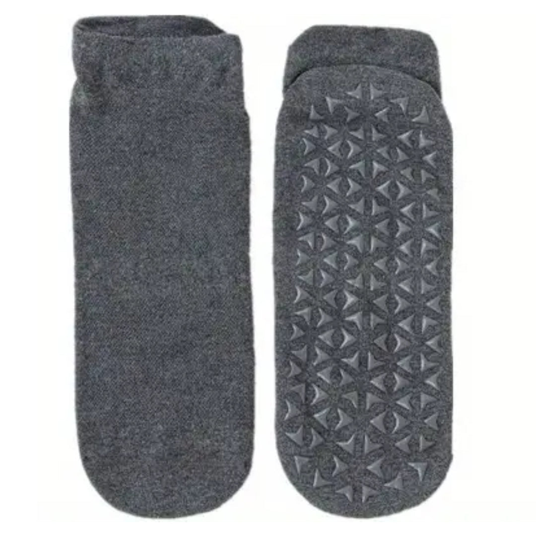 Non-Slip Fitness Ankle Socks from the Sock Panda (Adult Medium - Women's Shoe Sizes 5-10), NonSlipGray