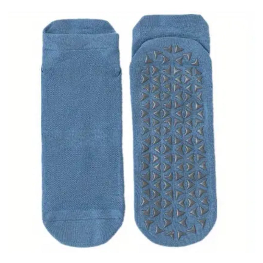 Non-Slip Fitness Ankle Socks from the Sock Panda (Adult Medium - Women's Shoe Sizes 5-10), NonSlipLtBlue