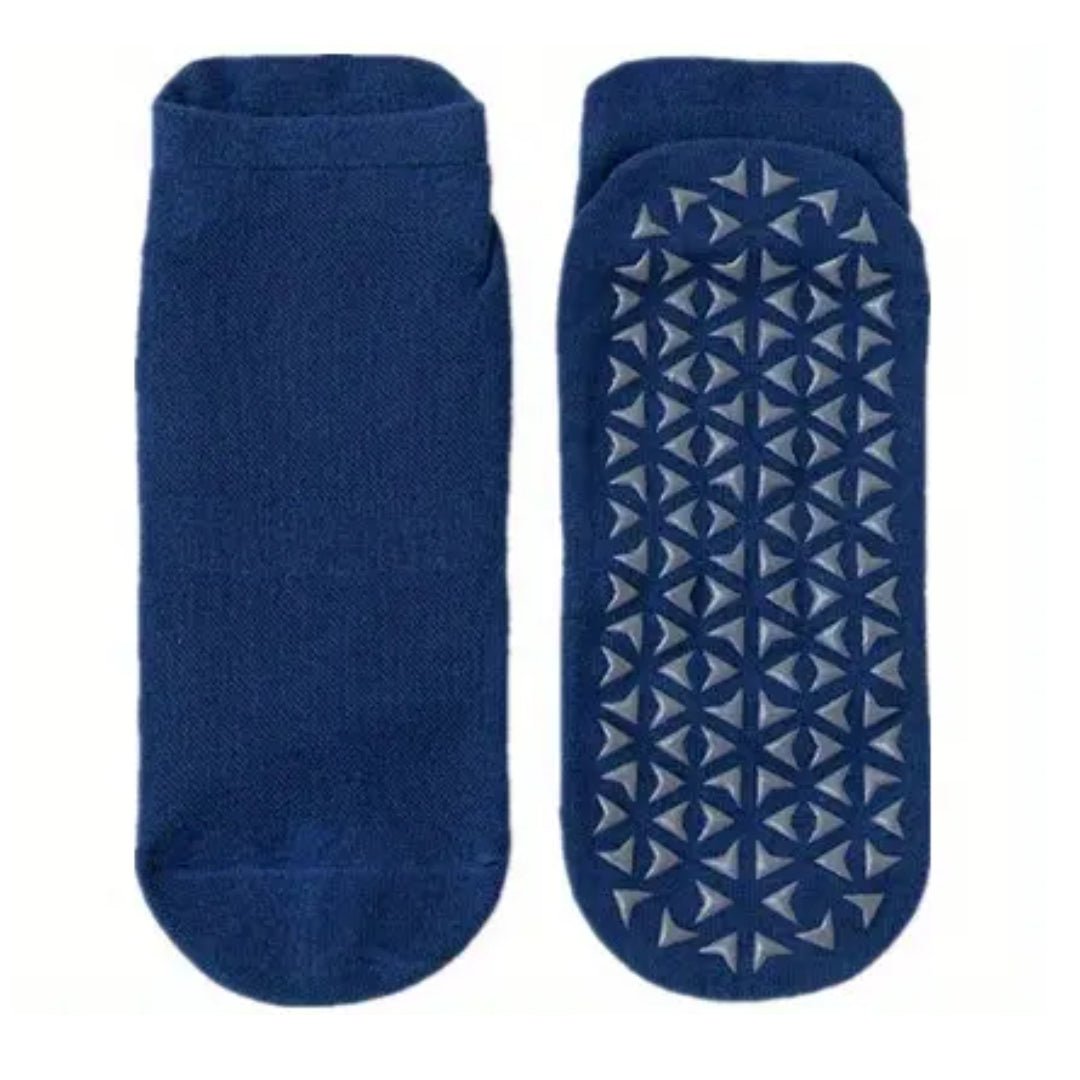 Non-Slip Fitness Ankle Socks from the Sock Panda (Adult Medium - Women's Shoe Sizes 5-10), NonSlipDrkBlue