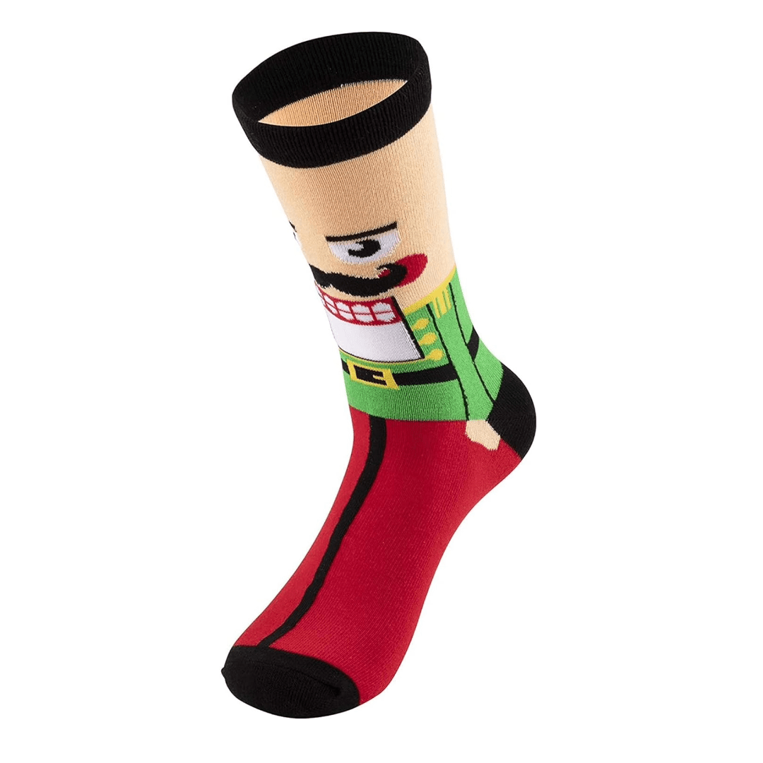 Nutcracker Christmas Crew Socks (Adult Large - Men's Shoe Sizes 8 - 12)