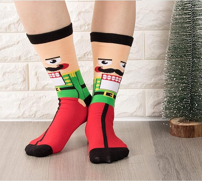 Nutcracker Christmas Crew Socks (Adult Large - Men's Shoe Sizes 8-12), NutCrackerLg