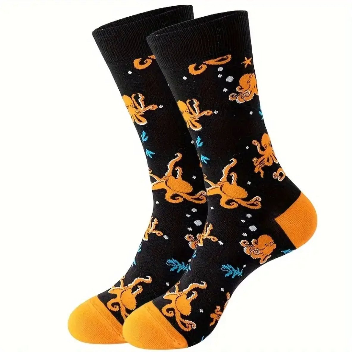Orange Octopus Pattern Socks from the Sock Panda (Adult Medium - Women's Shoe Sizes 5-10), WildOctopusMd