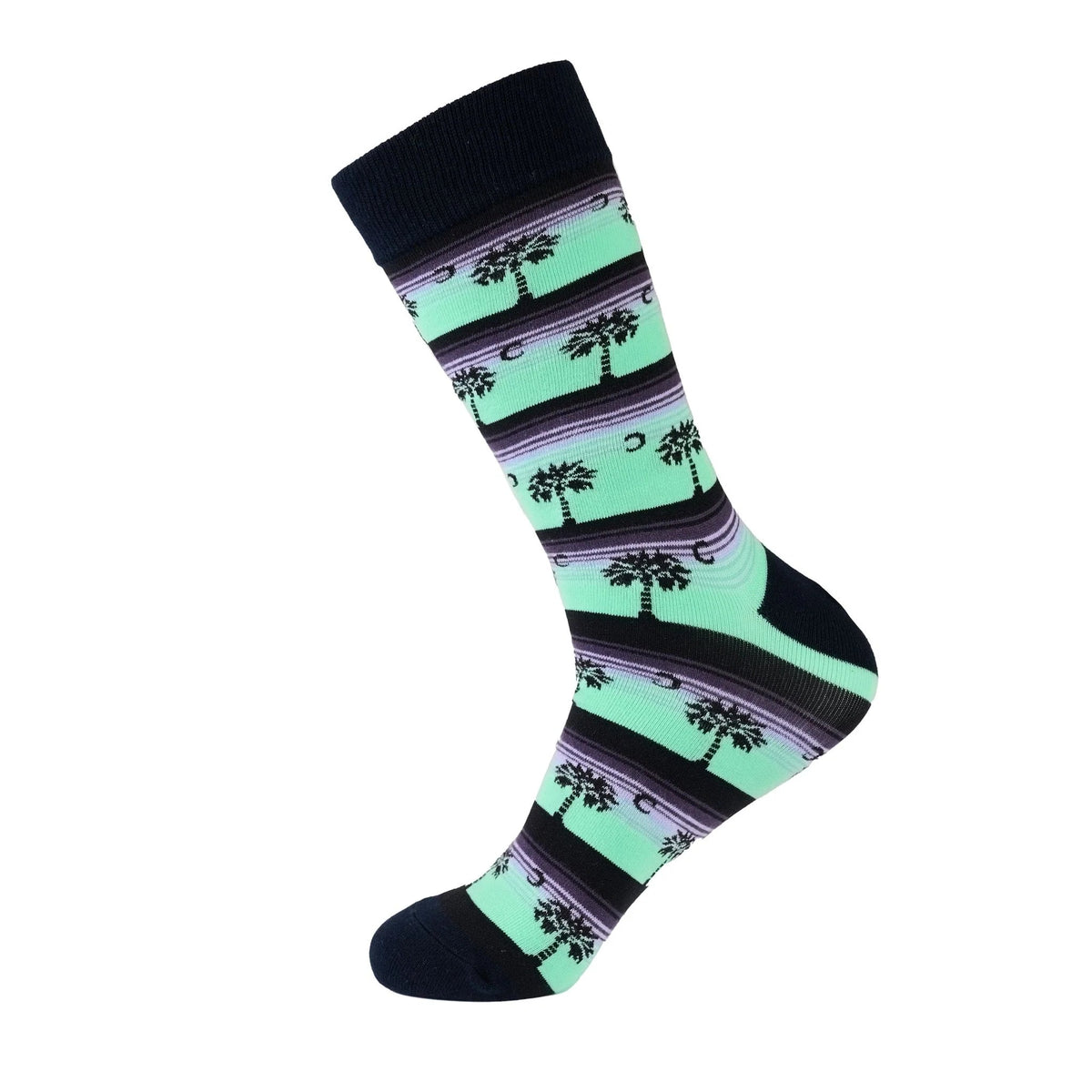Palm Tree Socks from the Sock Panda (Adult Large - Men's Shoe Sizes 8-12), PalmTreeGreenMd