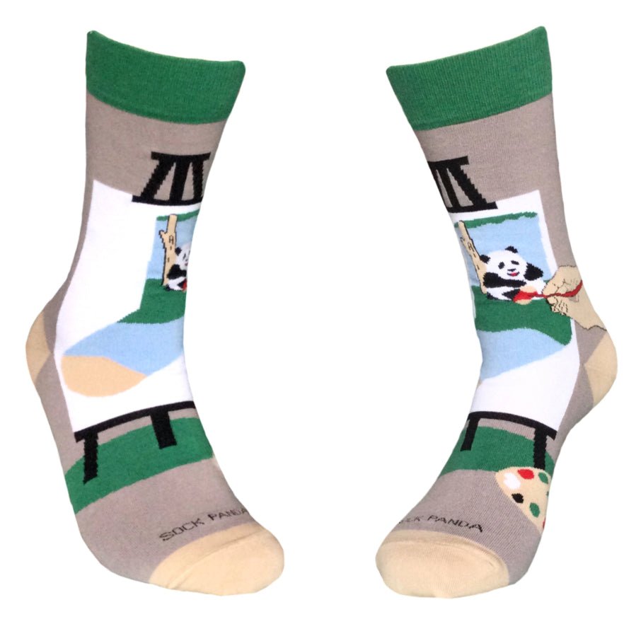 Panda Art on an Easel Socks - The Best Art Sock Ever!, Man--Panda Art1