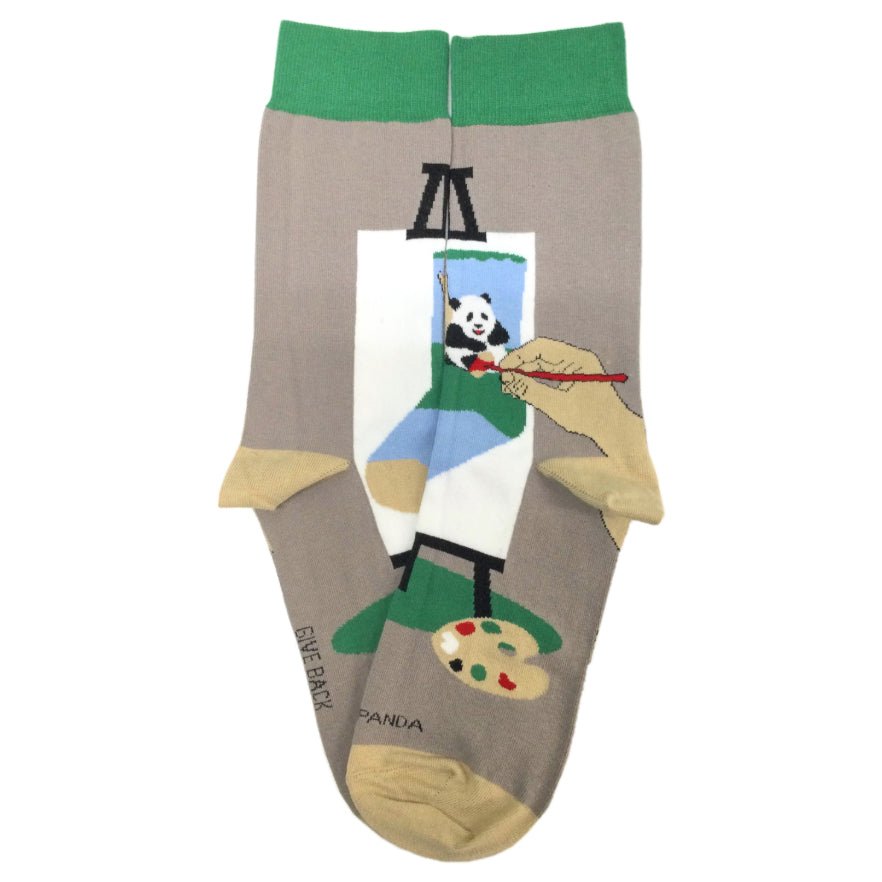 Panda Art on an Easel Socks - The Best Art Sock Ever!, Man--Panda Art1