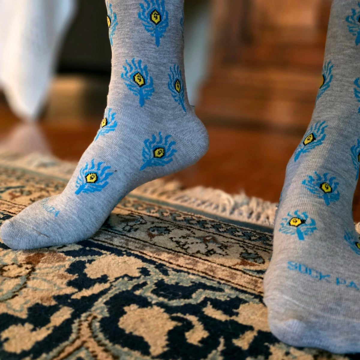 Peacock Feather Pattern Socks from the Sock Panda (Adult Medium - Women's Shoe Sizes 5-10), PeacockfeathMd