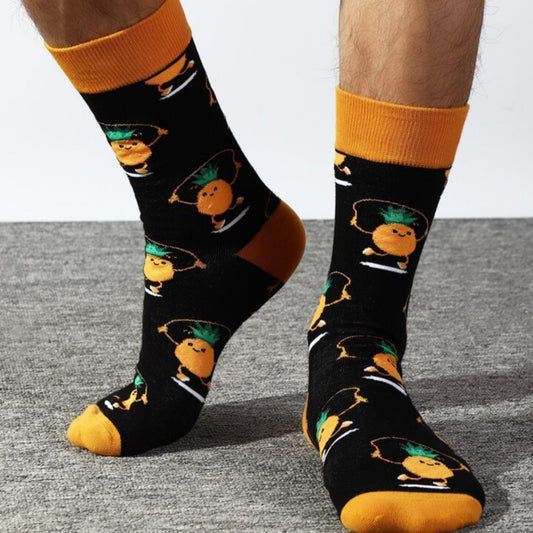 Pineapple Jumping Rope Socks from the Sock Panda (Adult Large - Men's Shoe Sizes 8 - 12)