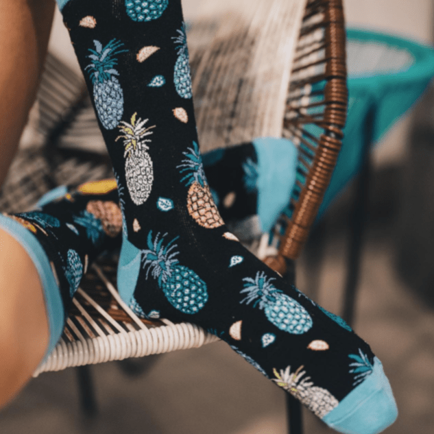 Pineapple Patterned Socks from the Sock Panda (Adult Large - Men's Shoe Sizes 8-12), Man-Pineapple
