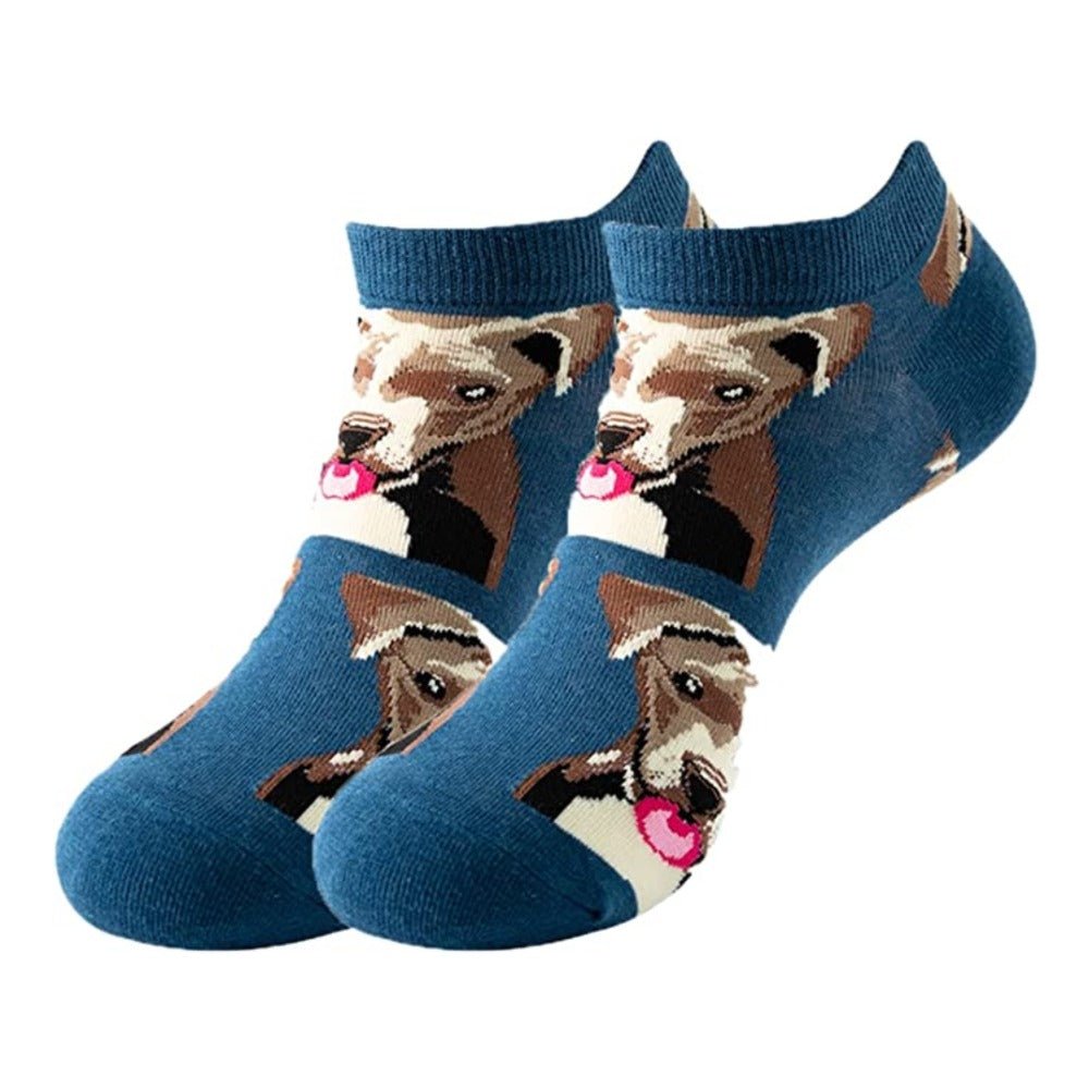 Pitbull Dog Patterned Socks (Adult Medium - Women's Shoe Sizes 5-10), PitBullAnkMd