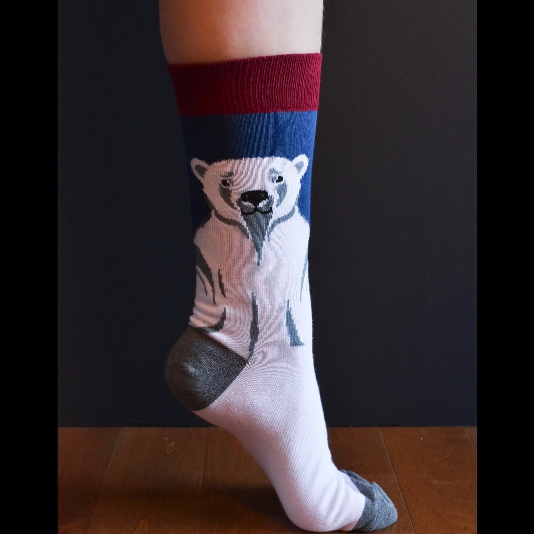 Polar Bear Socks (Adult Large or Adult Medium), PolarBearManLg