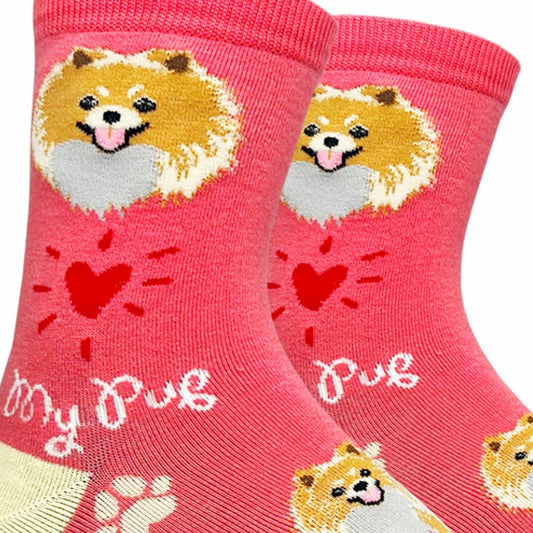 Pomeranian Dog Socks (Adult Medium - Women's Shoe Sizes 5 - 10)