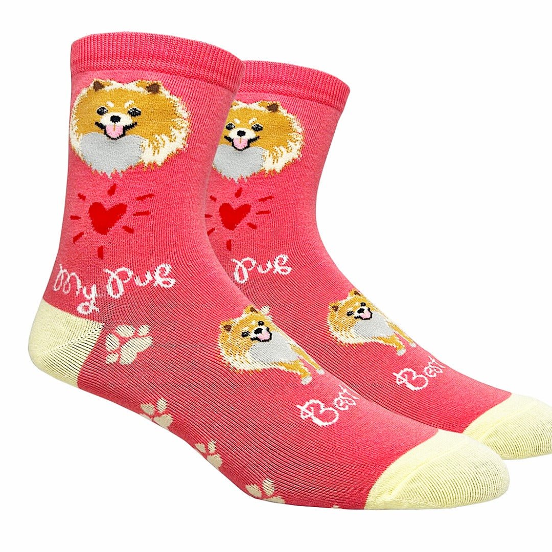 Pomeranian Dog Socks (Adult Medium - Women's Shoe Sizes 5-10), NVW006-Pomeranian