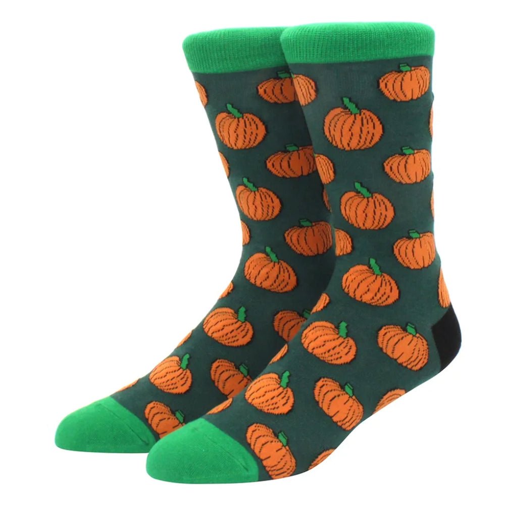 Pumpkin Patterned Socks, PumpkinManLg