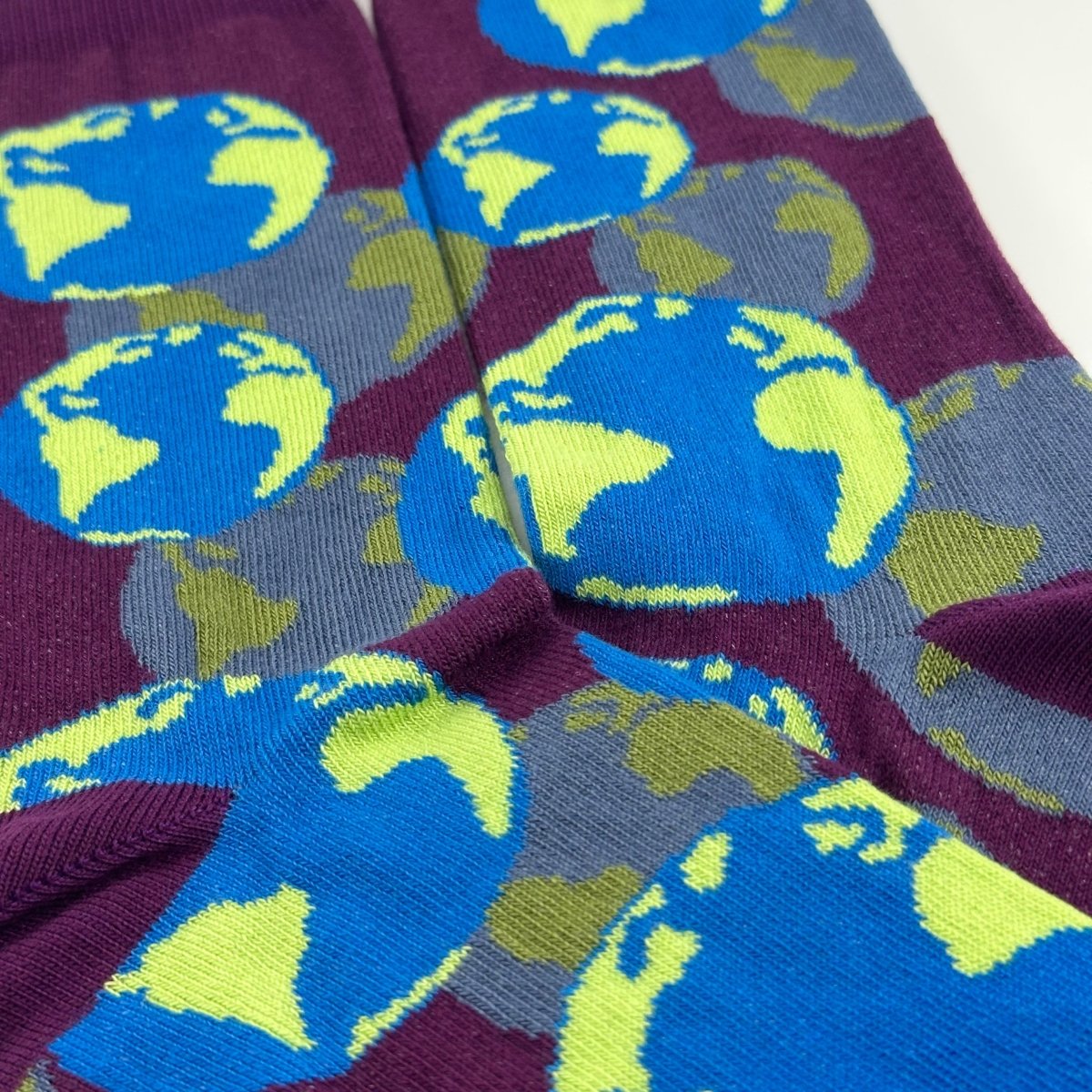 Purple Earth Pattern Socks from the Sock Panda, PurpleEarthLg