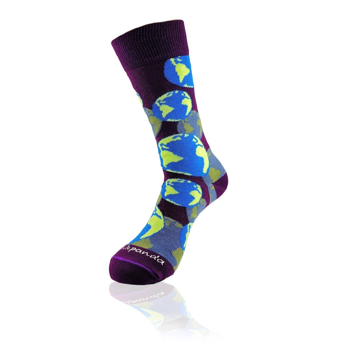 Purple Earth Pattern Socks from the Sock Panda PurpleEarthLg