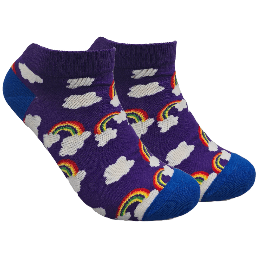 Purple Rainbow Ankle Socks from the Sock Panda (Adult Medium - Women's Shoe Sizes 5-10), PurpRainAnkMd