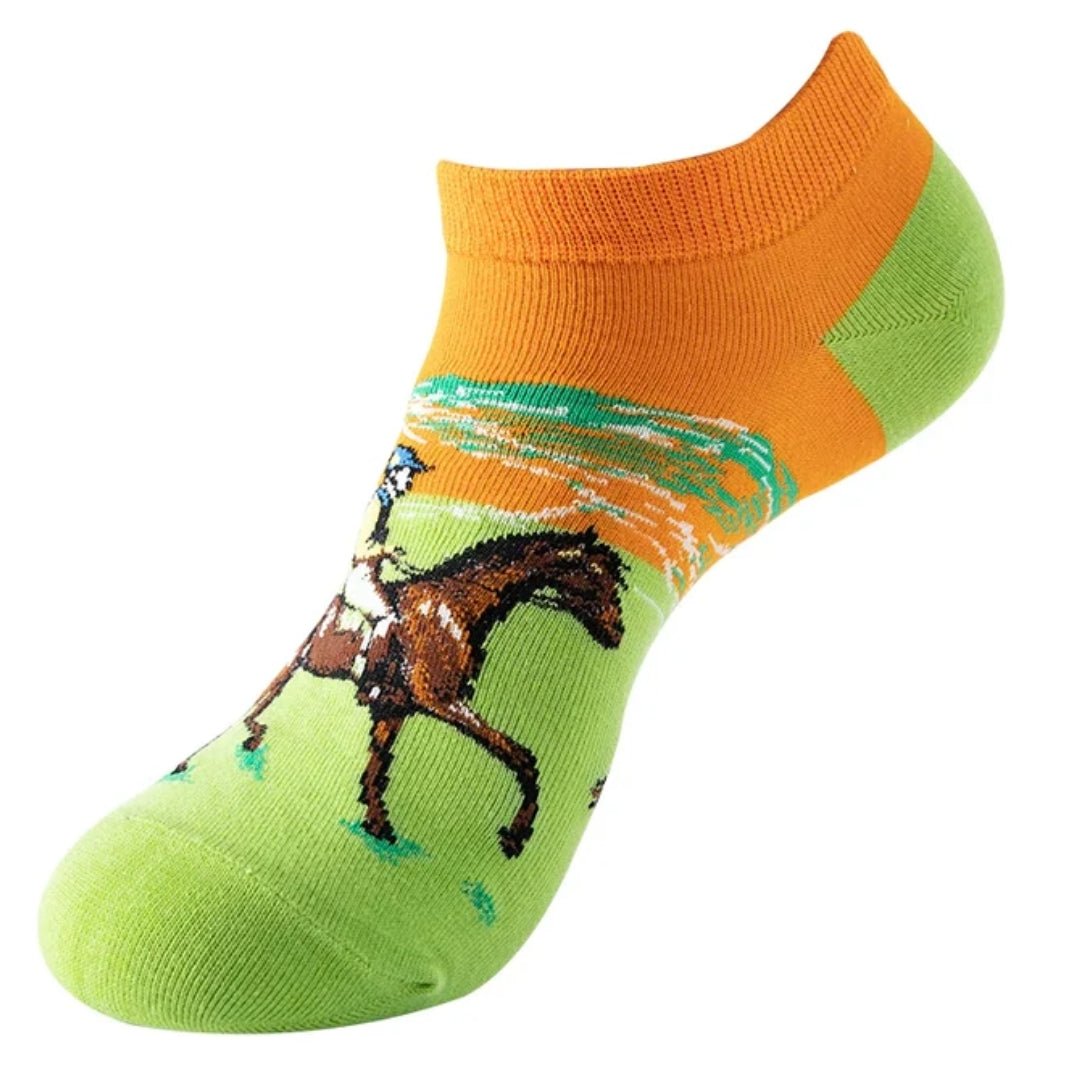 Race Horse Degas Famous Art Ankle Socks, RaceHorseAnkMd