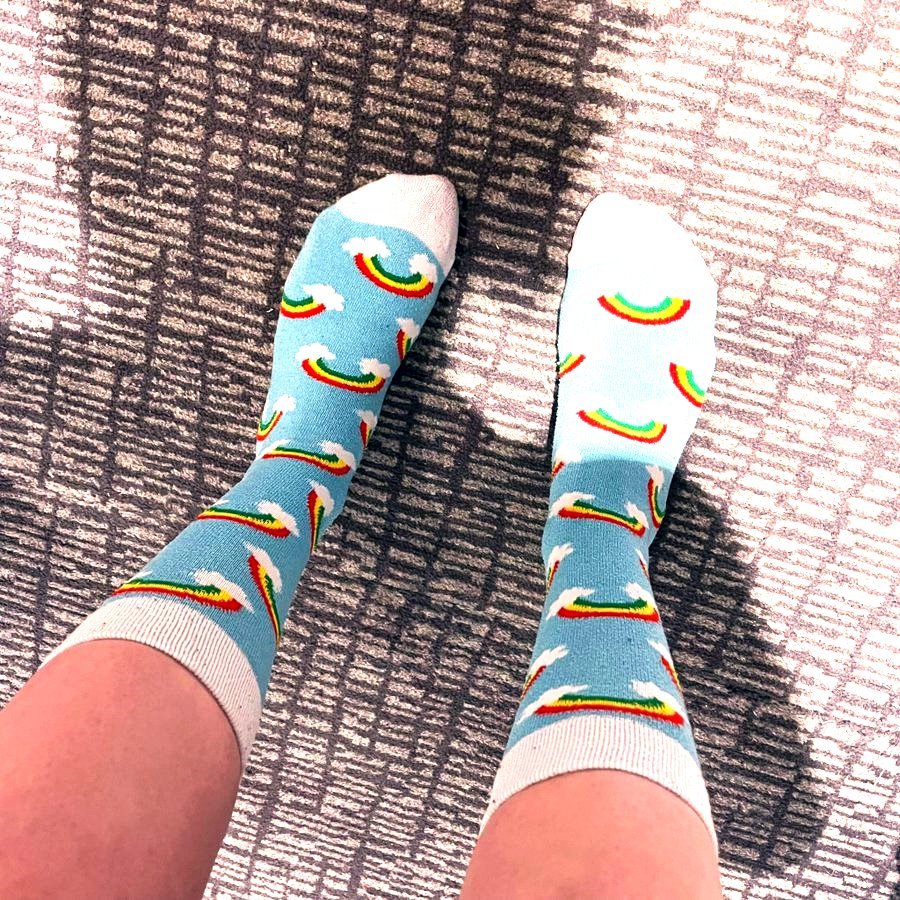 Rainbow Sky Socks from the Sock Panda (Adult Medium - Women's Shoe Sizes 5-10), RainbowSkyMd