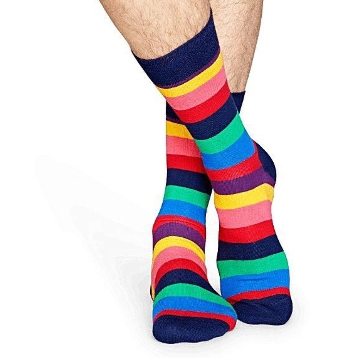 Rainbow Stripes Socks from the Sock Panda (Adult Large - Men's Shoe Sizes 8-12), RainbowMan2