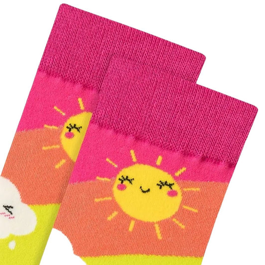 Rainbow Sun and Clouds Socks from the Sock Panda (Adult Medium)