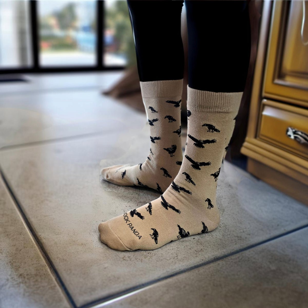 Raven Pattern Socks from the Sock Panda (Adult Medium - Women's Shoe Sizes 5-10), RavenCrowMd