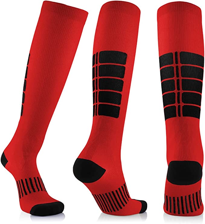 Red Athletic Knee High (Compression Socks), RedAthCompMd