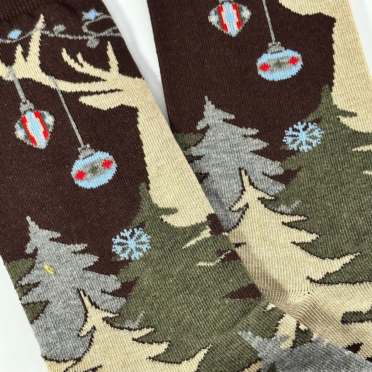 Reindeer in the Mountains Holiday Socks from the Sock Panda (Adult Large), Reindeer Man