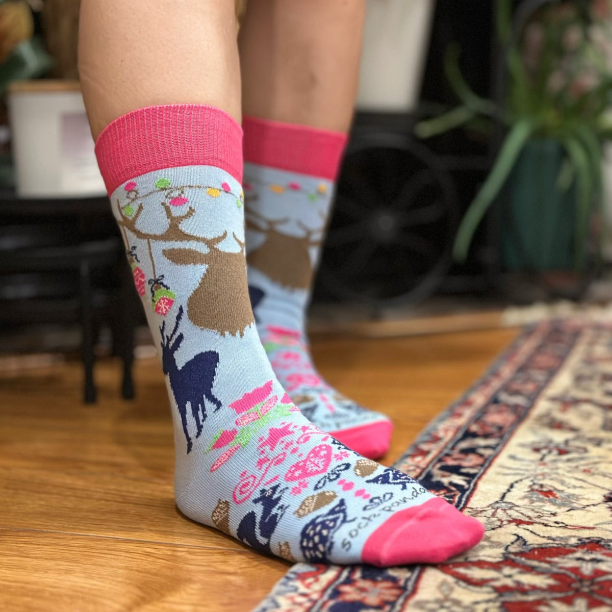 Reindeer Socks from the Sock Panda (Adult Medium), Reindeer Woman