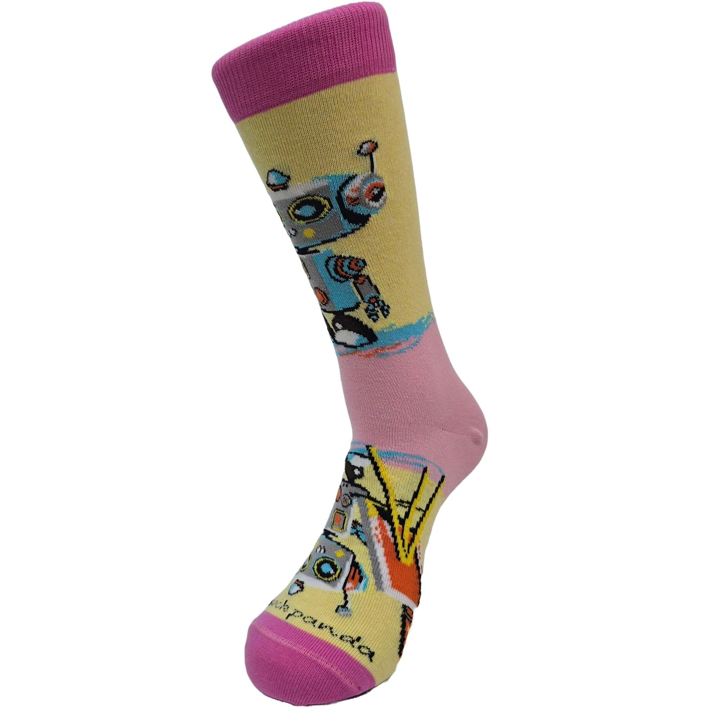 Robot Artist Socks from the Sock Panda (Adult Medium - Women's Shoe Sizes 5 - 10)