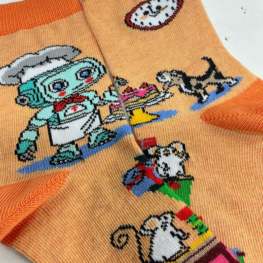 Robot Chef Socks from the Sock Panda (Ages 3 - 7)
