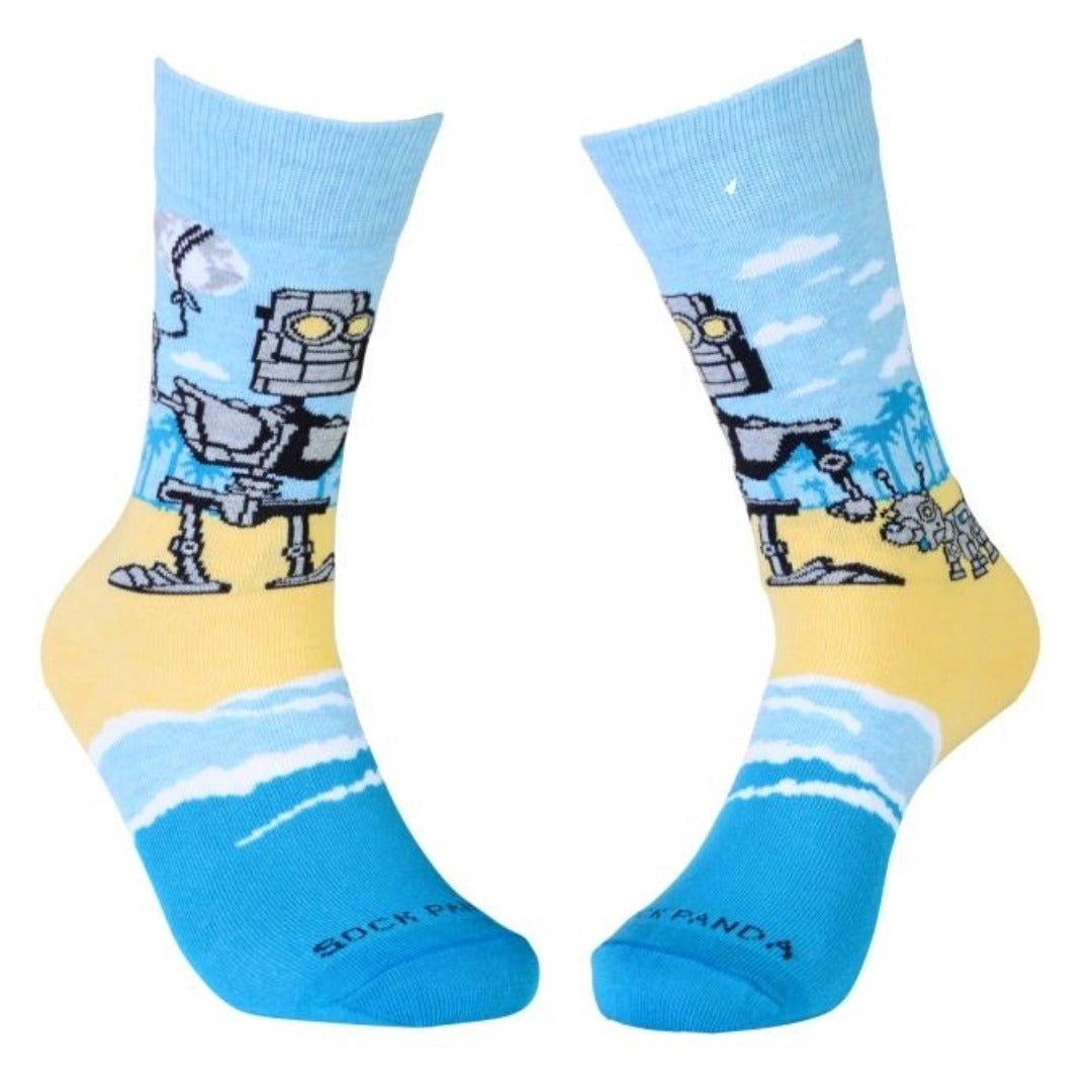 Robot Family Socks from the Sock Panda (Adult Small), RobotFamilyTween