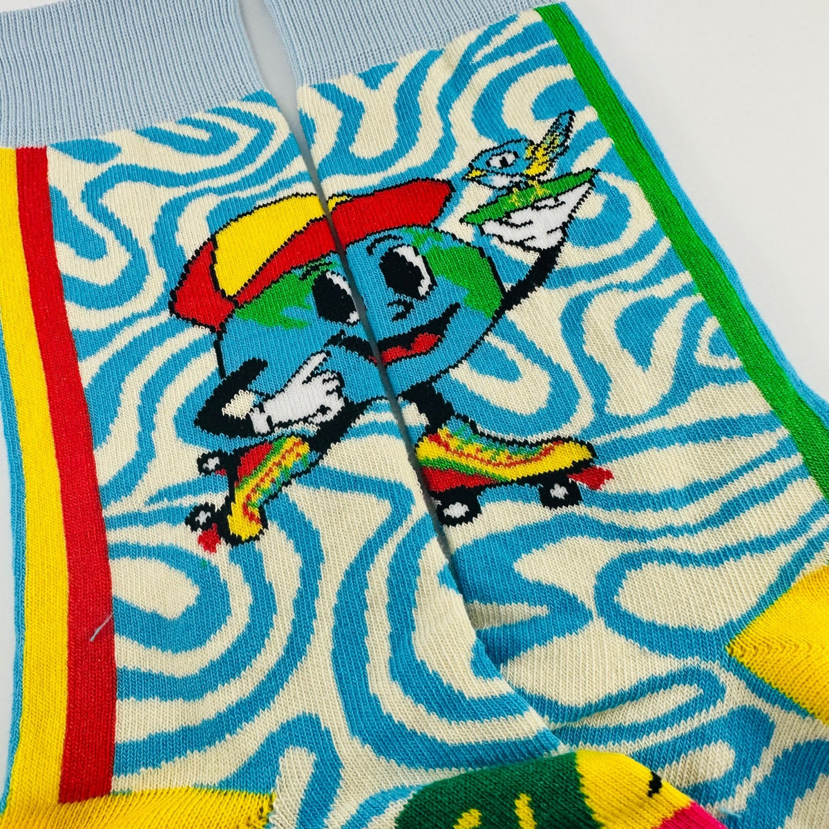 Roller Skate Earth Socks from the Sock Panda (Adult Small), RollerEarthSm