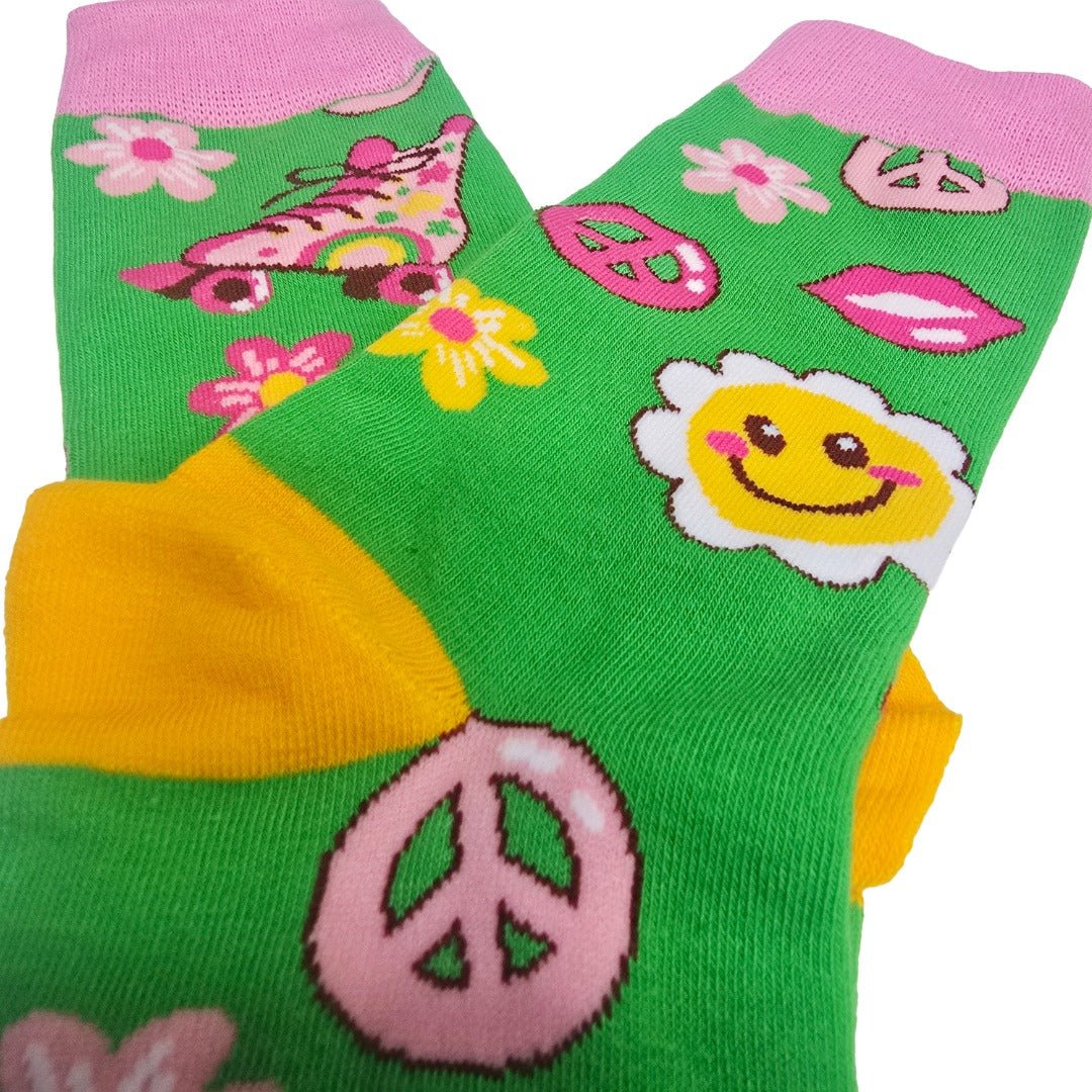 Roller Skate Hearts Love Socks from the Sock Panda (Adult Medium), RollerHeartMd