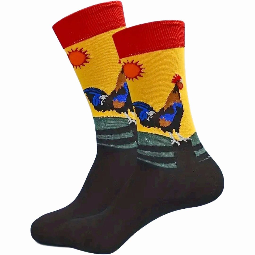 Rooster Socks from the Sock Panda (Adult Large), RoosterManLg