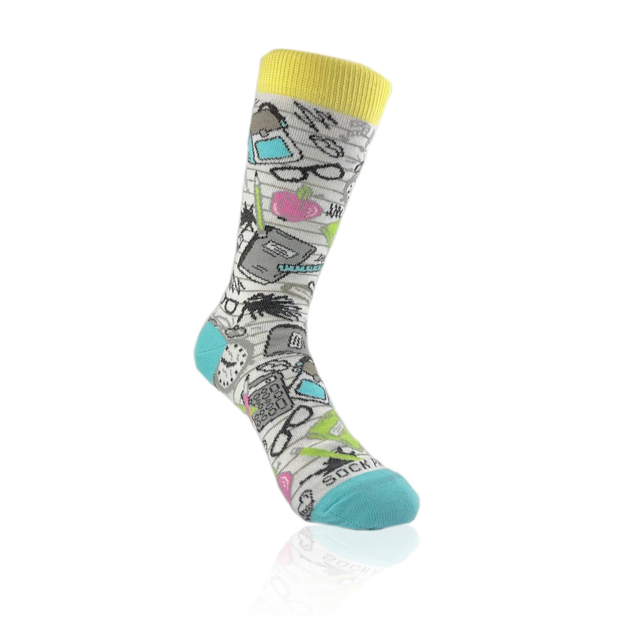School Days Socks - Back to School from the Sock Panda (Adult Small), School Daze
