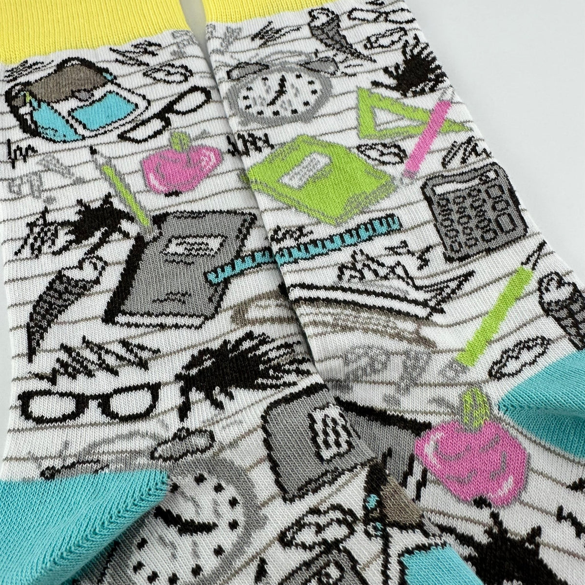 School Days Socks - Back to School from the Sock Panda (Adult Small), School Daze