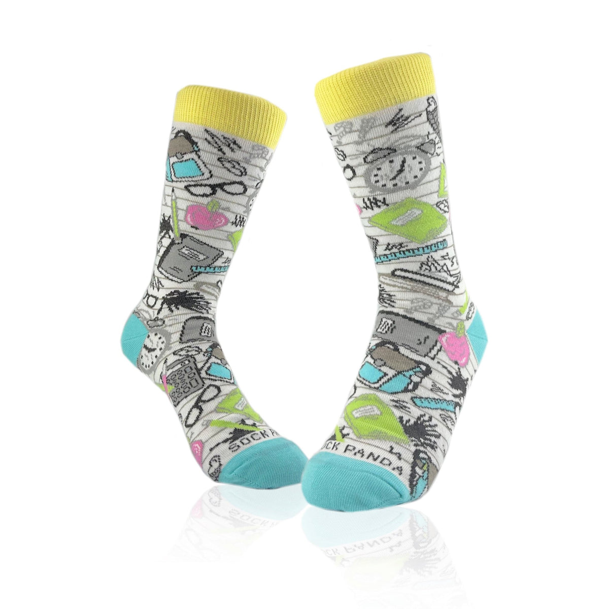 School Days Socks - Back to School from the Sock Panda (Adult Small), School Daze