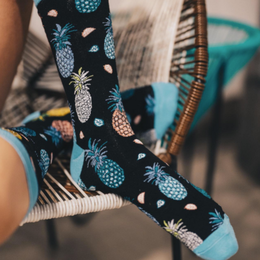 Pineapple Patterned Socks from the Sock Panda (Adult Large - Men's Shoe Sizes 8-12)