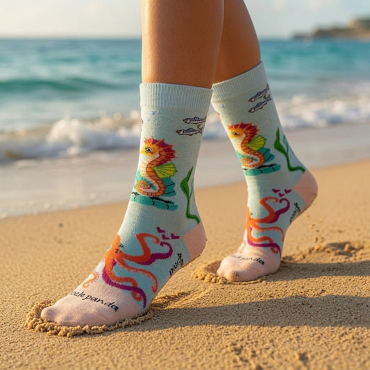 Seahorse Socks from the Sock Panda (Adult Medium) SeahorseladyMd