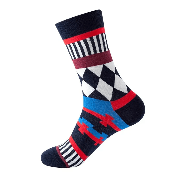 Shapes Patterned Socks from the Sock Panda (Adult Large - Men's Shoe Sizes 8-12), ShapesPattLg