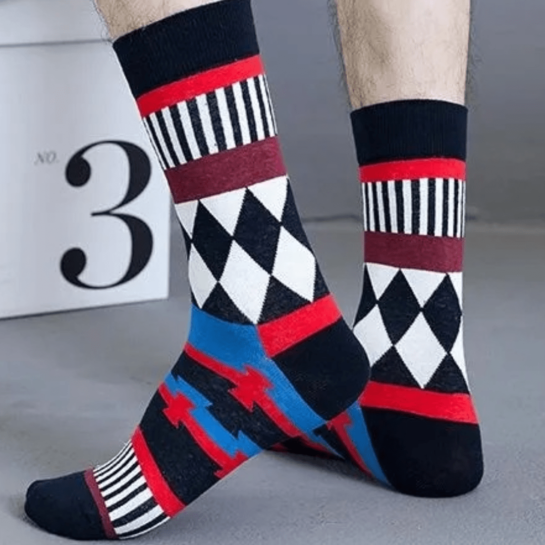 Shapes Patterned Socks from the Sock Panda (Adult Large - Men's Shoe Sizes 8-12), ShapesPattLg