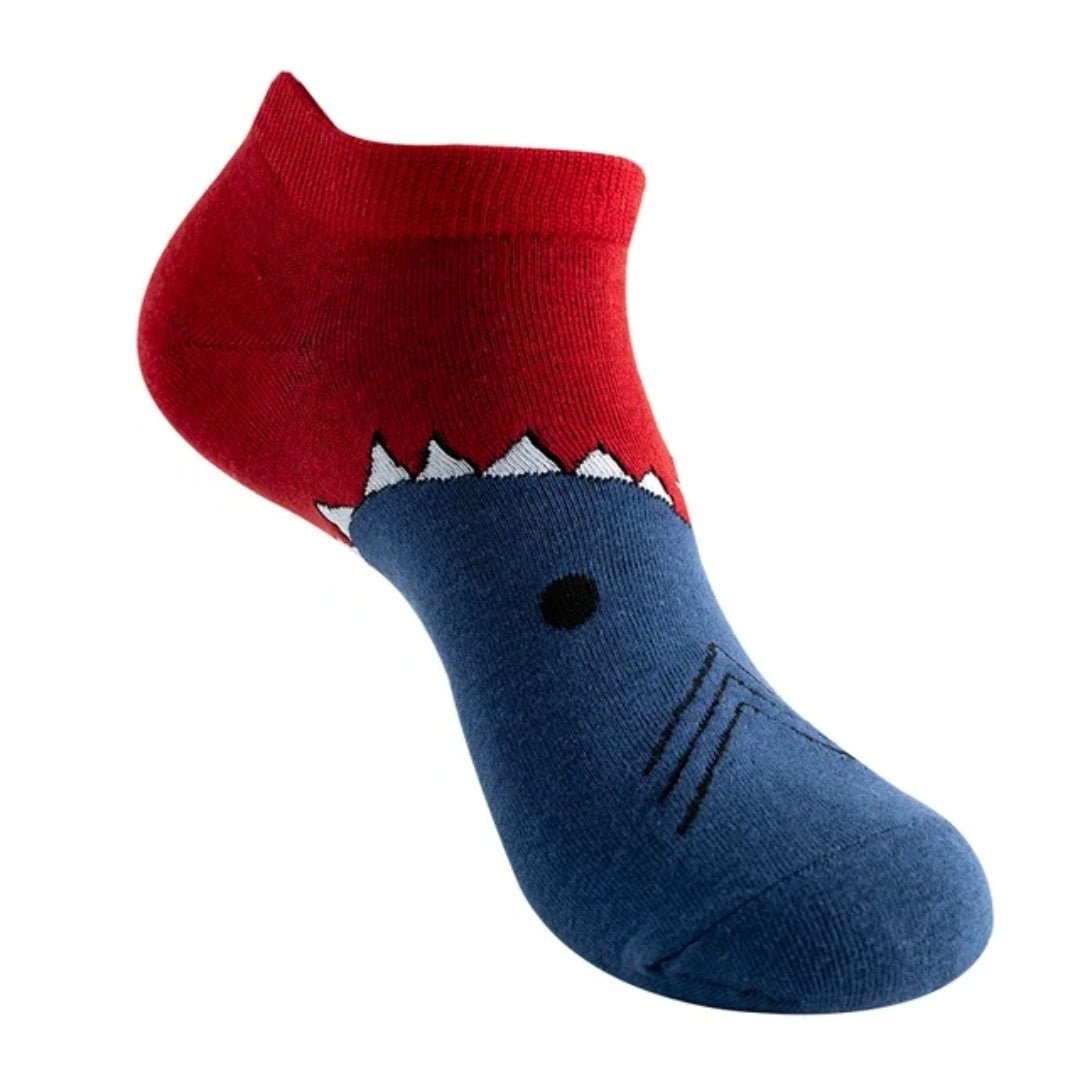 Shark Bite Ankle Socks (Adult Medium - Women's Shoe Sizes 5-10), SharkBiteAnkMd