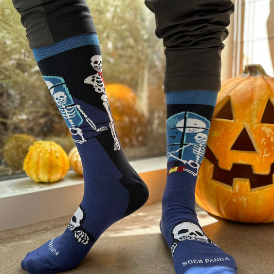 Skeleton by the Window Socks from the Sock Panda (Adult Large - Men's Shoe Sizes 8 - 12)