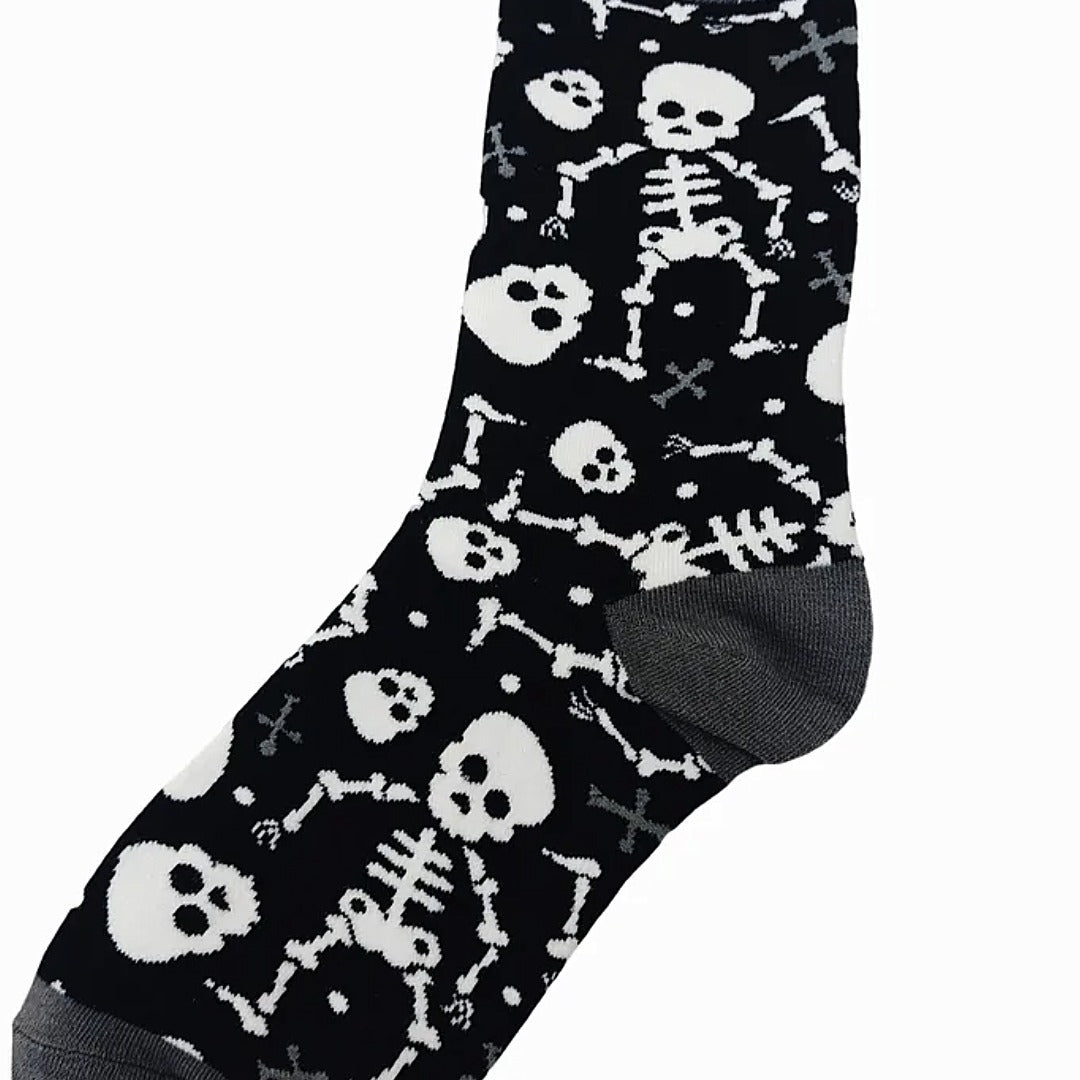 Skeleton Socks from the Sock Panda (Adult Medium - Women's Shoe Sizes 5-10), BlackSkeletonMd